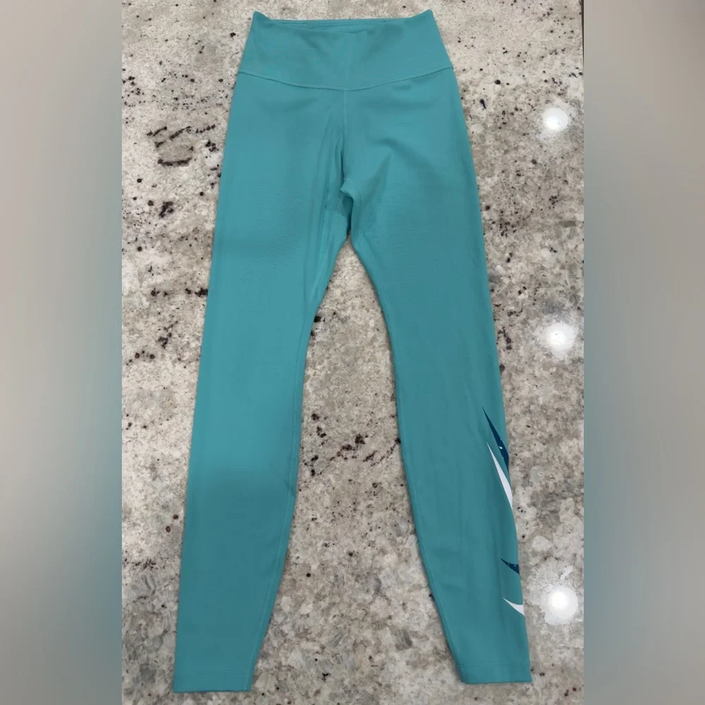 Nike Dri-FIT High-Waisted‎ Leggings – Teal (XS)